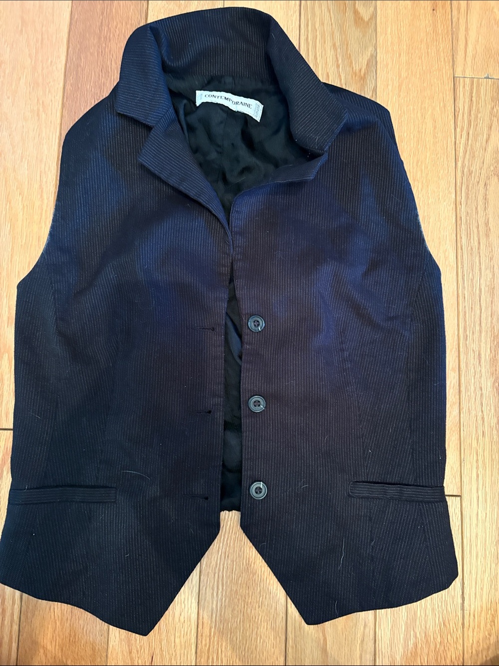 Simons Women's Black Corduroy Button Front Vest